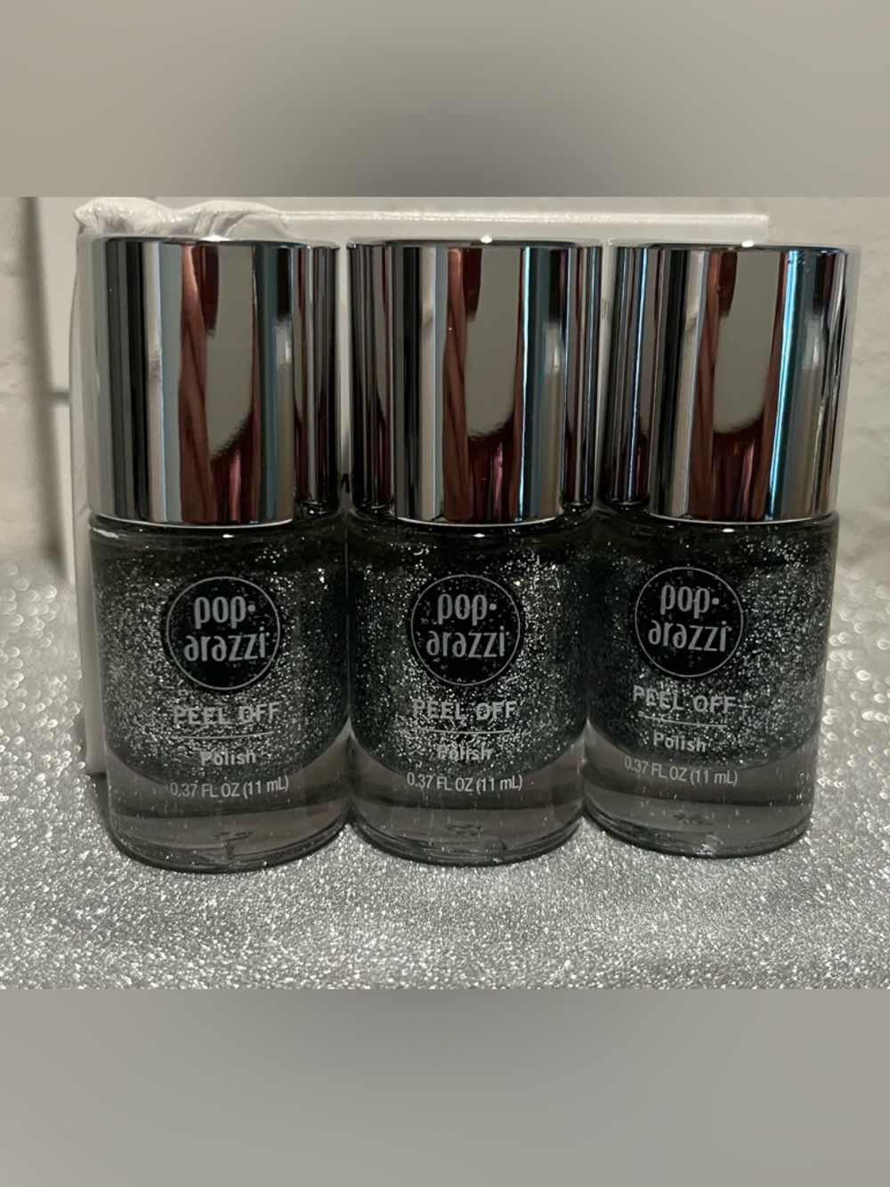 Pop-arazzi Peel Off Polish - Silver (3 Pack)